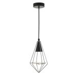 Gianni 1 Light Pendant Black, Polished Chrome & Glass