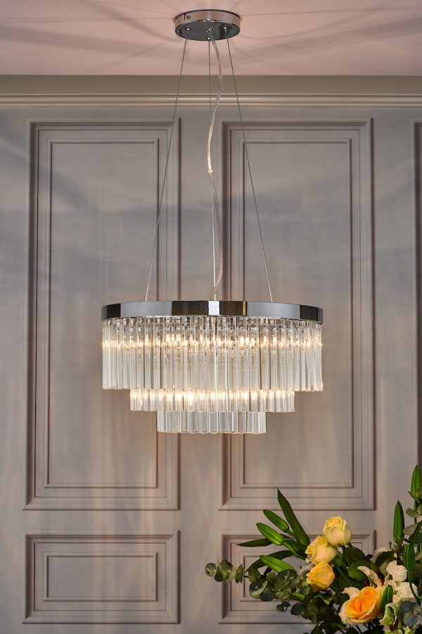 Giovana 5 Light Pendant Polished Chrome Clear Glass - Image 5