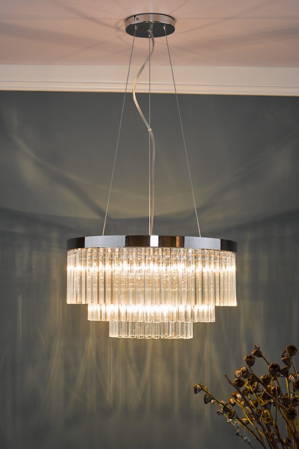Giovana 5 Light Pendant Polished Chrome Clear Glass - Image 6