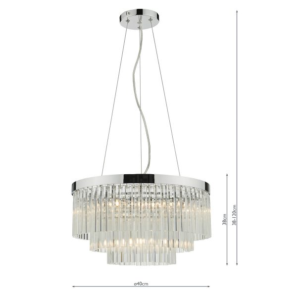 Giovana 5 Light Pendant Polished Chrome Clear Glass - Image 7