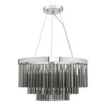 Giovana 5 Light Pendant Polished Chrome & Smoked Glass