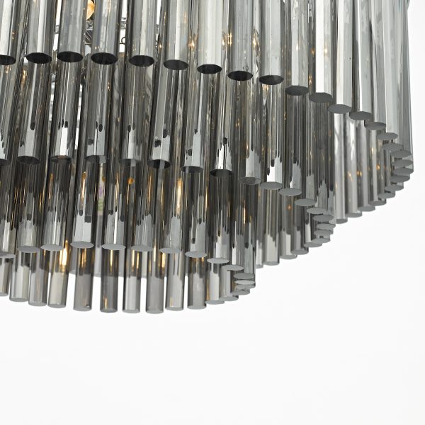 Giovana 5 Light Pendant Polished Chrome & Smoked Glass - Image 2