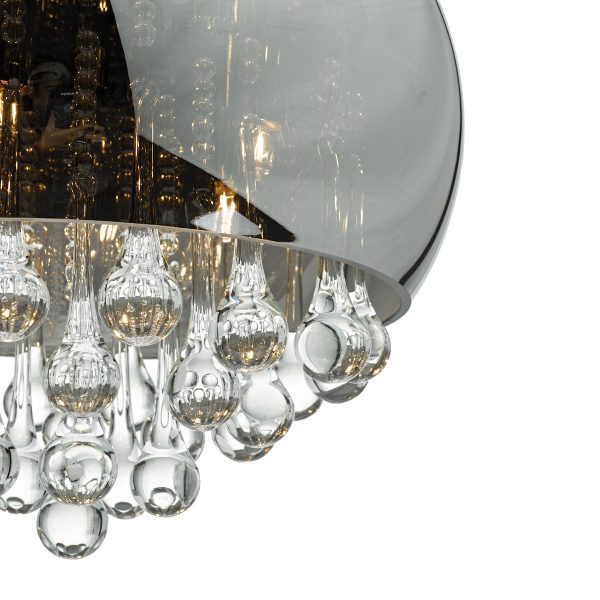 Giselle 5 Light Pendant Smoked & Clear Glass - Image 2