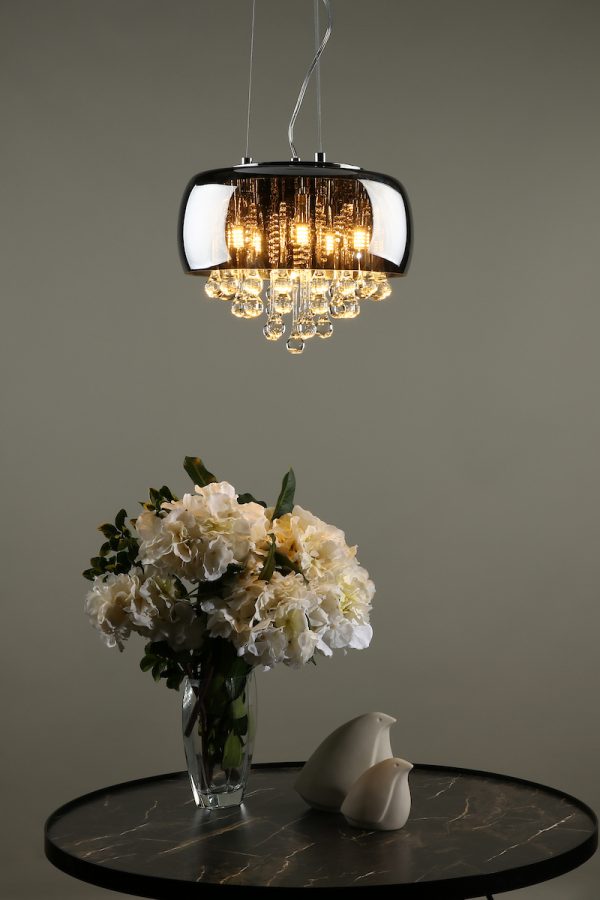 Giselle 5 Light Pendant Smoked & Clear Glass - Image 4
