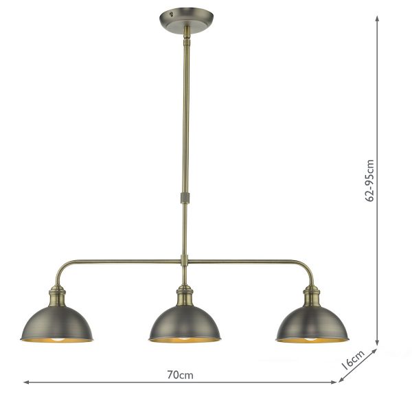 Governor 3 Light Bar Antique Chrome Antique Brass - Image 8
