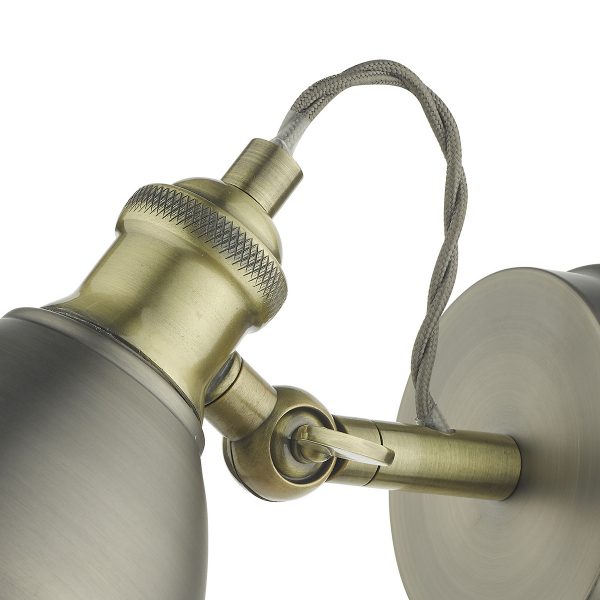 Governor Single Wall Spotlight Antique Chrome & Brass - Image 4