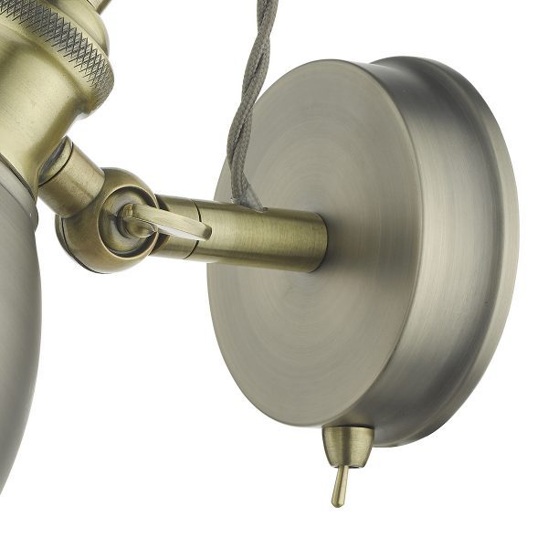 Governor Single Wall Spotlight Antique Chrome & Brass - Image 5
