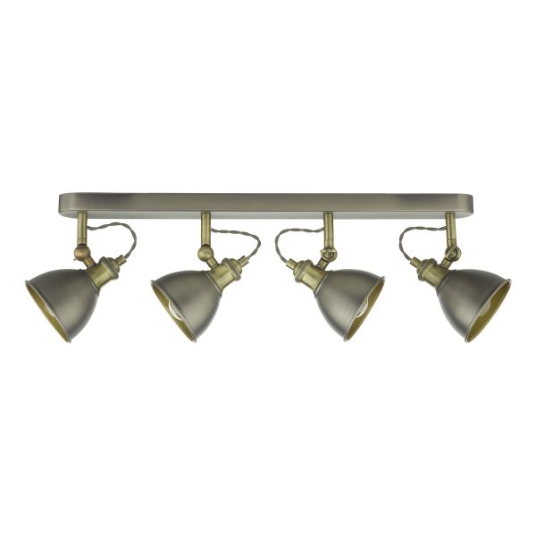 Governor 4 Light Bar Spotlight Antique Chrome Antique Brass - Image 2
