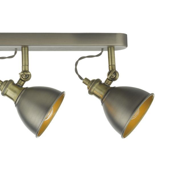 Governor 4 Light Bar Spotlight Antique Chrome Antique Brass - Image 5