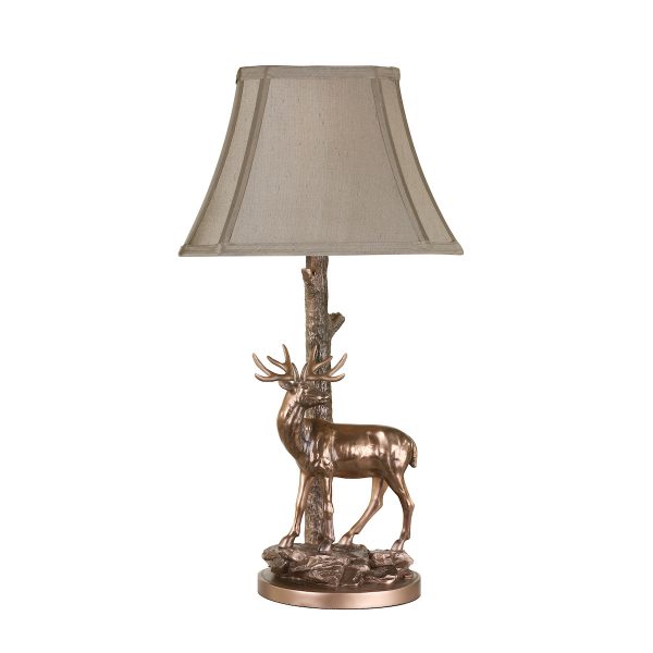 Gulliver Deer Table Lamp in Aged Brass With Shade - Image 2