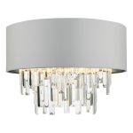 Halle 4 Light Flush Grey Shade Crystal