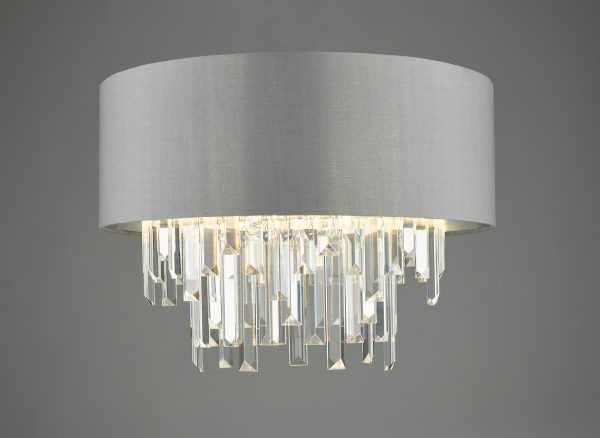 Halle 4 Light Flush Grey Shade Crystal - Image 4
