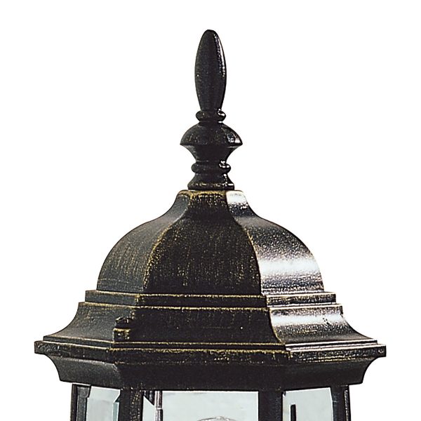 Hambro Outdoor Wall Light Black/Gold Glass IP43 - Image 2