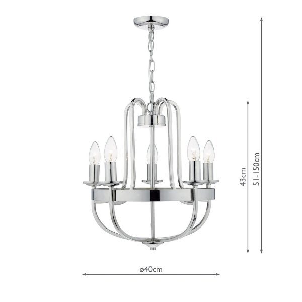 Heythrope 5 Light Pendant Polished Nickel - Image 6