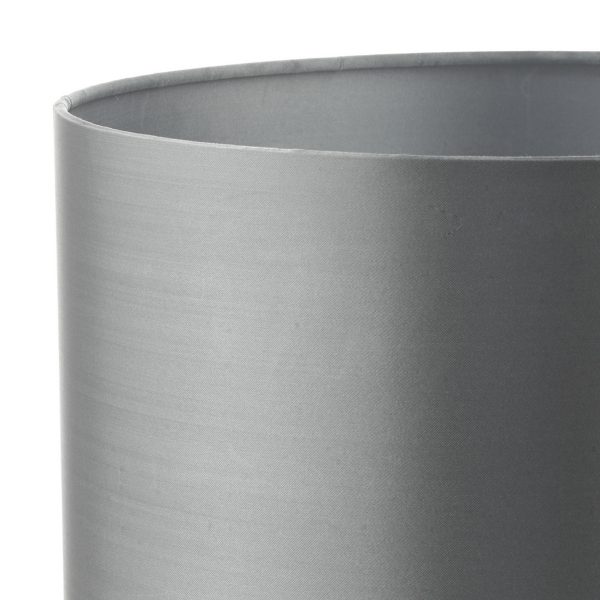 Hilda Grey Faux Silk Drum Shade 12cm - Image 2