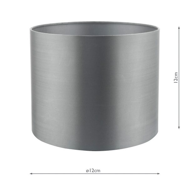 Hilda Grey Faux Silk Drum Shade 12cm - Image 6
