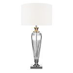 Hinton Table Lamp Polished Chrome Crystal With Shade