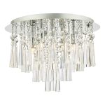 Iclyn 5 Light Flush Polished Chrome Crystal