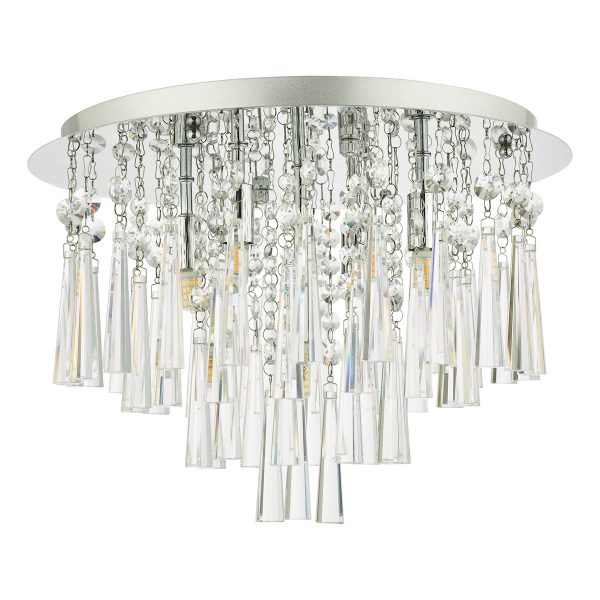 Iclyn 5 Light Flush Polished Chrome Crystal - Image 2