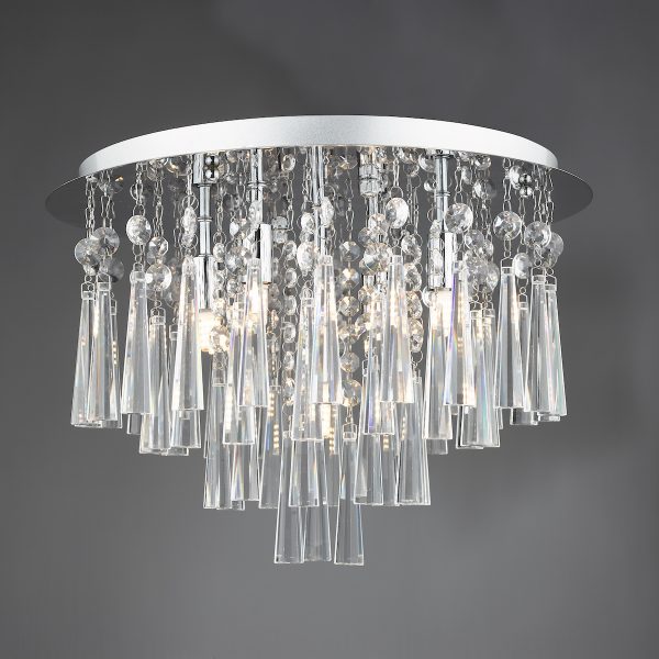 Iclyn 5 Light Flush Polished Chrome Crystal - Image 5
