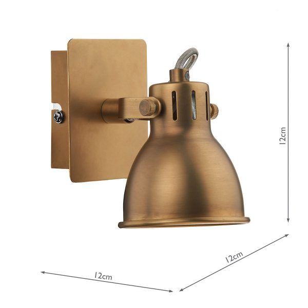 Idaho Single Wall Spotlight Natural Brass - Image 4