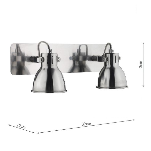 Idaho 2 Light Wall Spotlight Natural Chrome - Image 4