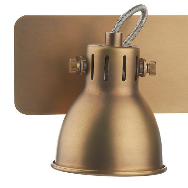 Idaho 2 Light Wall Spotlight Natural Brass - Image 2