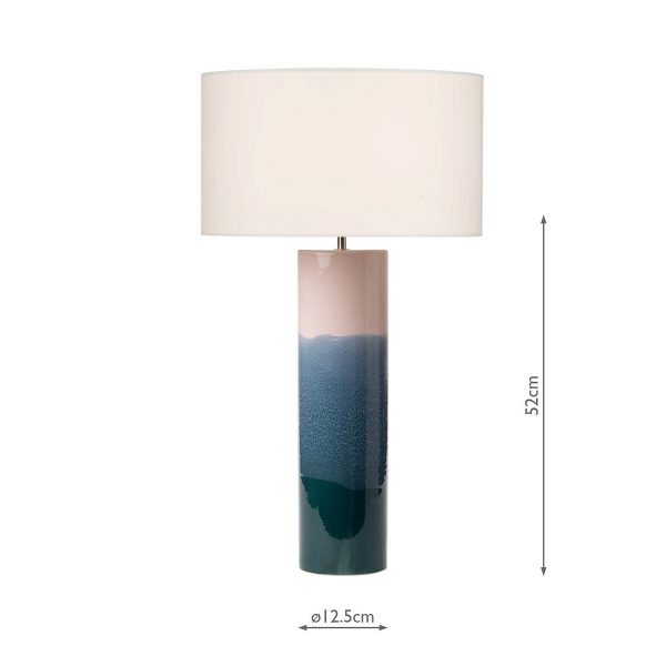Ignatio Table Lamp Ceramic Pink & Blue Base Only - Image 5