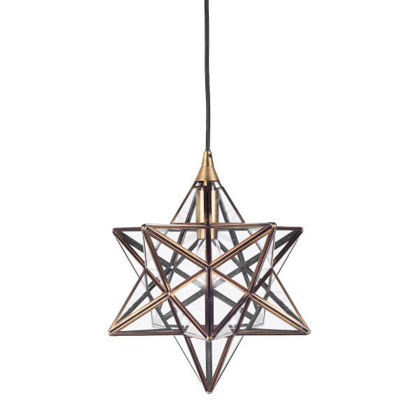 Ilario Small Star Pendant Antique Brass Glass - Image 2