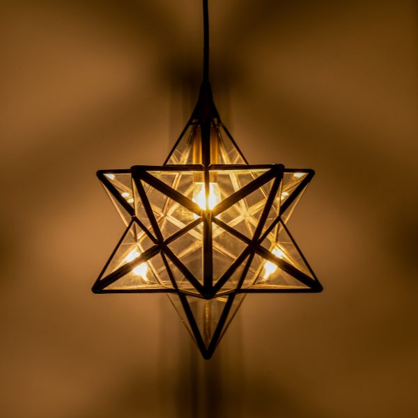 Ilario Small Star Pendant Antique Brass Glass - Image 3
