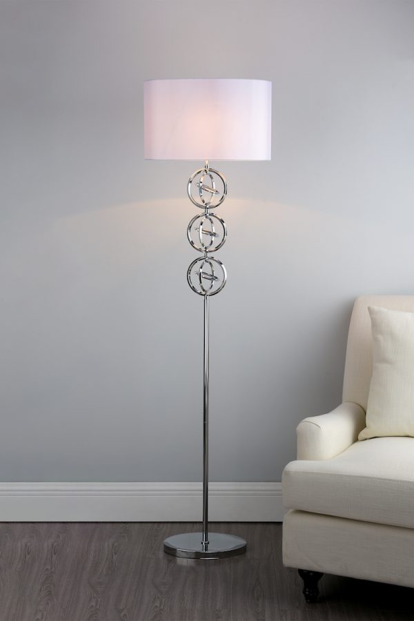 Innsbruck Floor Lamp Polished Chrome With Shade - Image 2