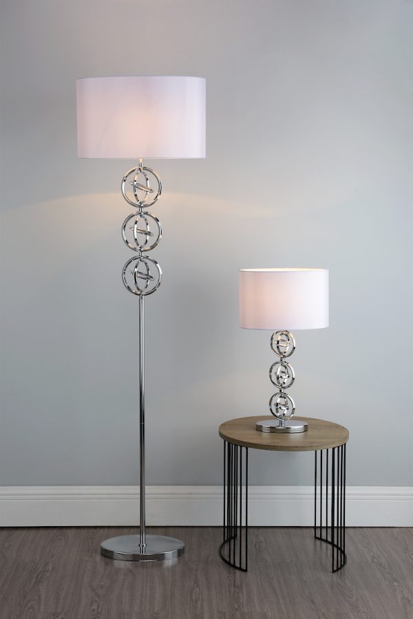 Innsbruck Floor Lamp Polished Chrome With Shade - Image 4