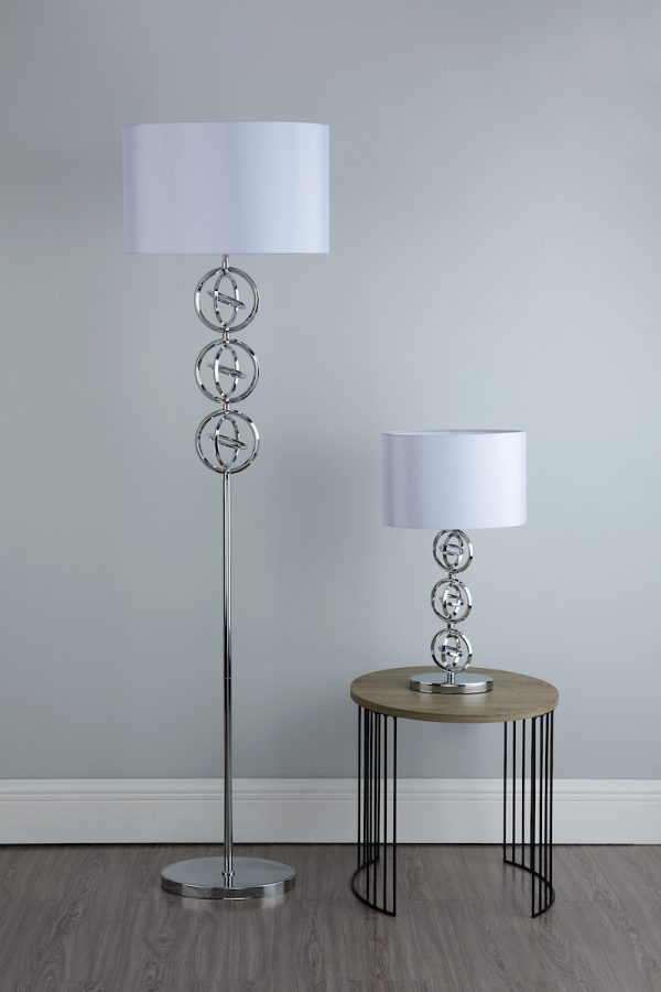 Innsbruck Floor Lamp Polished Chrome With Shade - Image 5