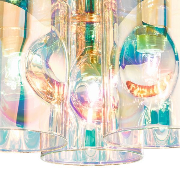 Inter 3 Light Flush Pol Chrome & Iridised Glass - Image 2