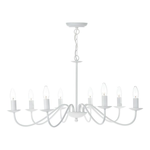 Irwin 8 Light Pendant Dual Mount White