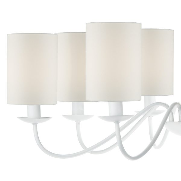 Irwin 8 Light Pendant Dual Mount White - Image 3