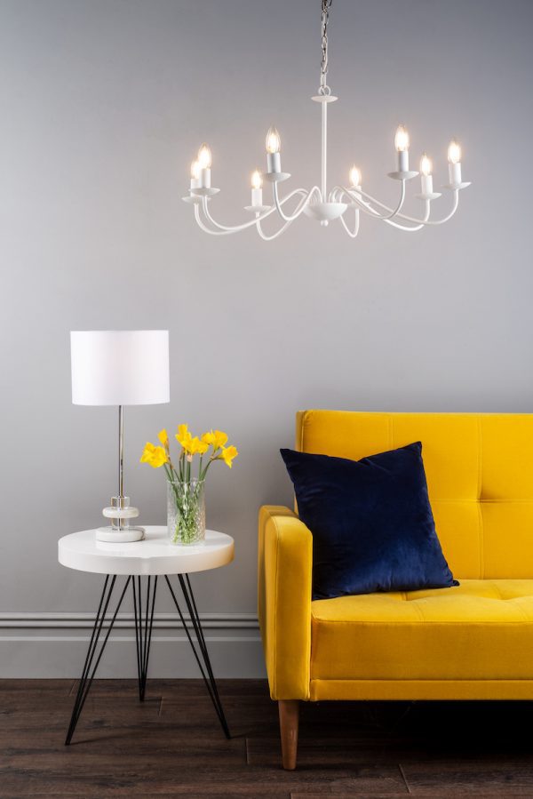 Irwin 8 Light Pendant Dual Mount White - Image 6