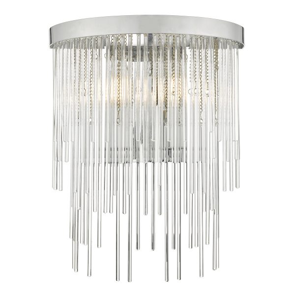 Isla 2 Light Wall Light Polished Chrome And Clear Glass