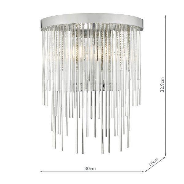 Isla 2 Light Wall Light Polished Chrome And Clear Glass - Image 3