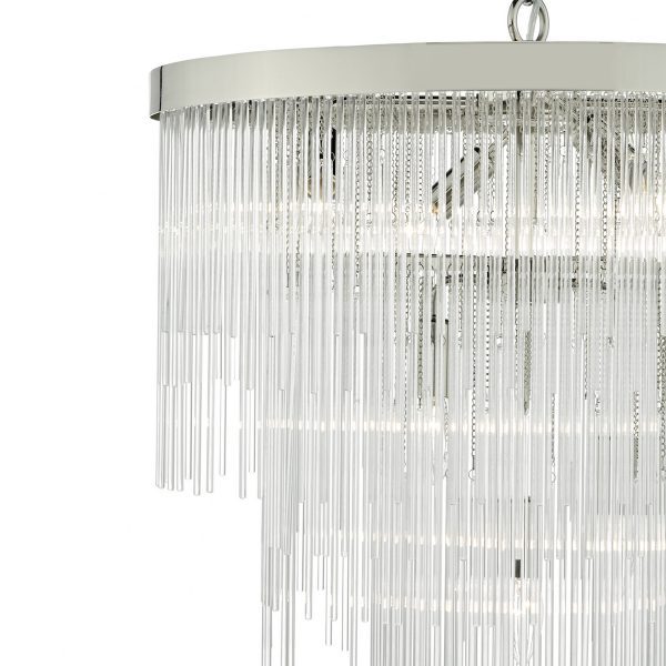 Isla 7lt Pendant Polished Chrome & Clear Glass Rods - Image 2
