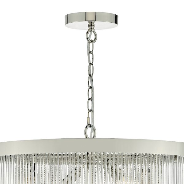 Isla 7lt Pendant Polished Chrome & Clear Glass Rods - Image 3