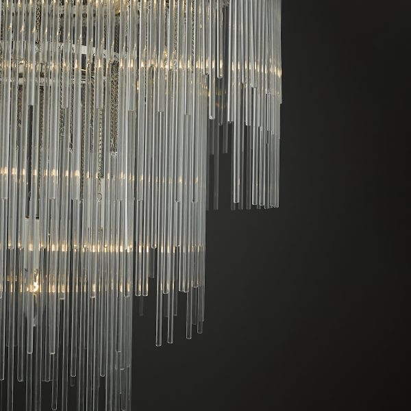 Isla 7lt Pendant Polished Chrome & Clear Glass Rods - Image 4