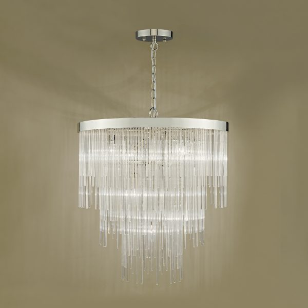 Isla 7lt Pendant Polished Chrome & Clear Glass Rods - Image 5