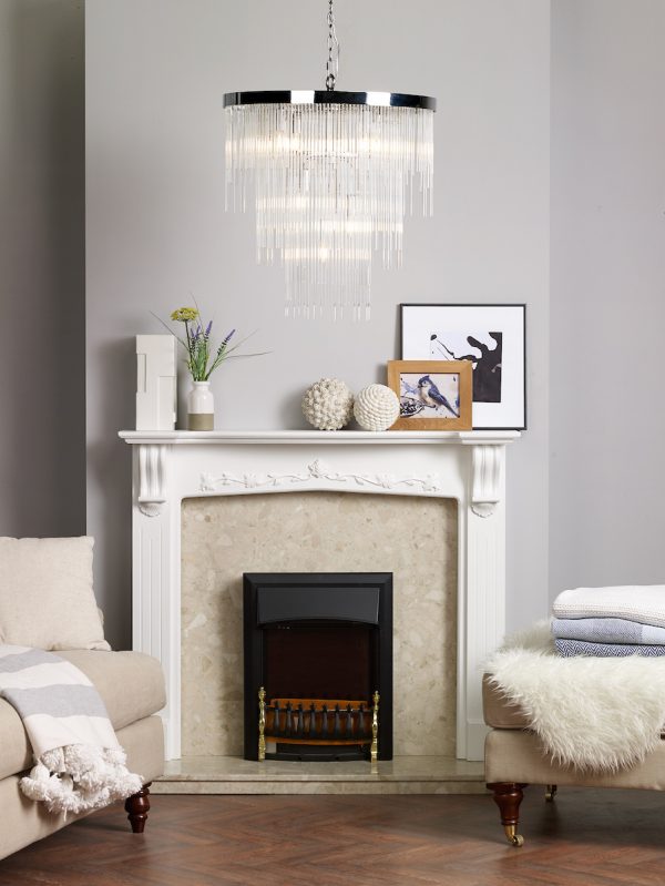 Isla 7lt Pendant Polished Chrome & Clear Glass Rods - Image 6