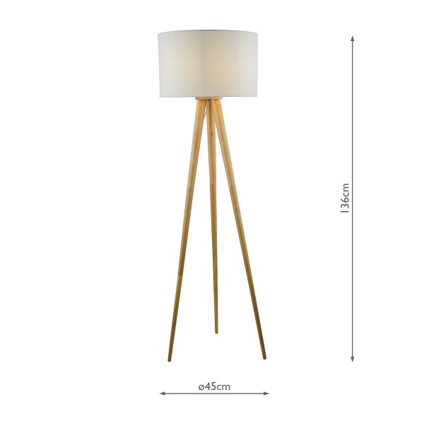Ivor Tripod Floor Lamp Light Oak Base Only - Image 8
