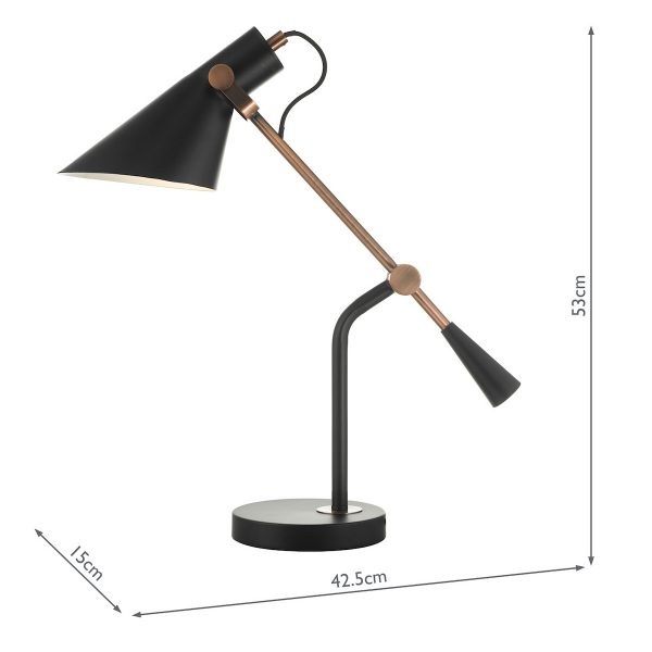 Jack Task Table Lamp Black Antique Copper - Image 8