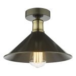 Jalen 1 Light Flush Graphite Antique Brass