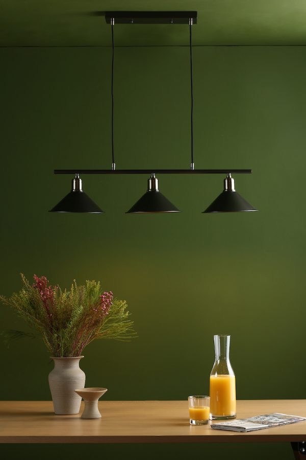Jalen 3 Light Bar Pendant Graphite Antique Brass - Image 6