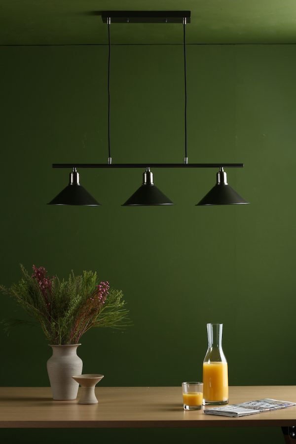 Jalen 3 Light Bar Pendant Graphite Antique Brass - Image 7