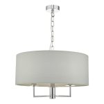 Jamelia 3 Light Pendant Polished Chrome & Grey